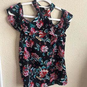Floral Black Women's Top